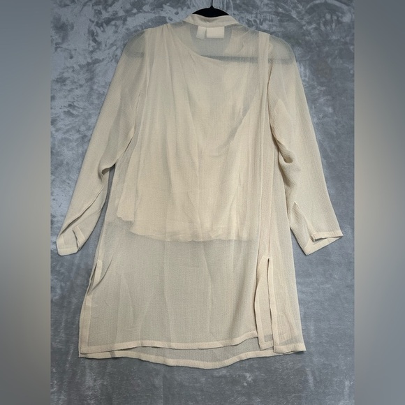 Chicos Sheer Layered Tunic Top Women’s Small 0 Beige beaded - Picture 2 of 6